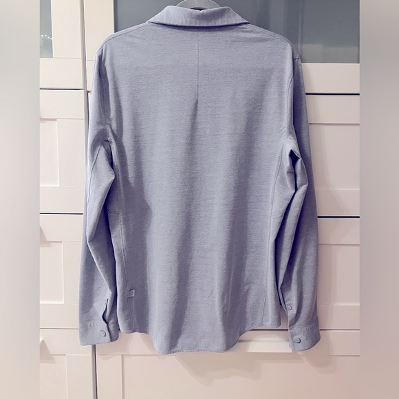 Lululemon Men’s Commission Long-Sleeve Shirt - Harbor Blue/White - Picture 6 of 7